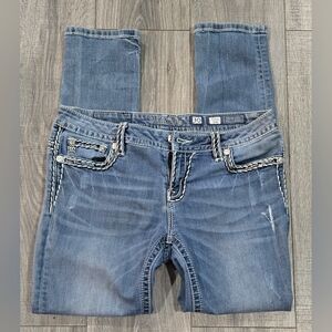 Miss Me Y2k Women's Medium Blue Embroidered Slim Bootcut Jeans - Size 30